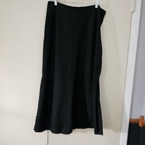J. Crew Black Linen Pull On Skirt. Size XL